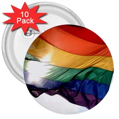 Pride Flag 3  Buttons (10 Pack)  by trendistuff