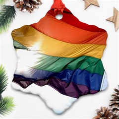 Pride Flag Ornament (snowflake)  by trendistuff