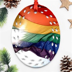 Pride Flag Ornament (oval Filigree)  by trendistuff