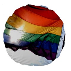 Pride Flag Large 18  Premium Flano Round Cushions by trendistuff