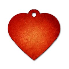 Orange Dot Art Dog Tag Heart (two Sides) by trendistuff