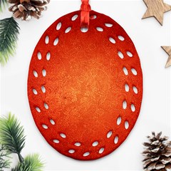 Orange Dot Art Oval Filigree Ornament (2-side)  by trendistuff