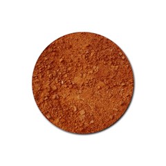 Orange Clay Dirt Rubber Round Coaster (4 Pack) 