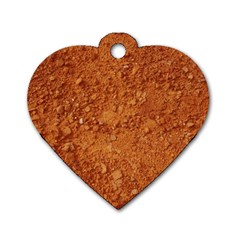 Orange Clay Dirt Dog Tag Heart (two Sides) by trendistuff