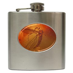 Mosquito In Amber Hip Flask (6 Oz) by trendistuff