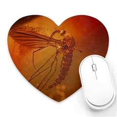 MOSQUITO IN AMBER Heart Mousepads