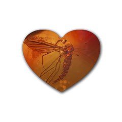 MOSQUITO IN AMBER Rubber Coaster (Heart) 