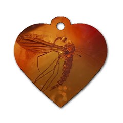 MOSQUITO IN AMBER Dog Tag Heart (One Side)