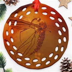 Mosquito In Amber Ornament (round Filigree)  by trendistuff