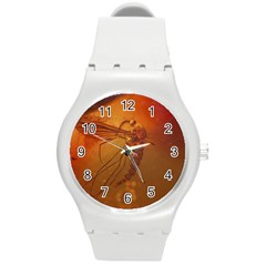 MOSQUITO IN AMBER Round Plastic Sport Watch (M)