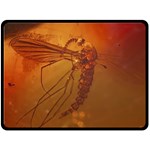 MOSQUITO IN AMBER Double Sided Fleece Blanket (Large) 