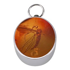 MOSQUITO IN AMBER Mini Silver Compasses