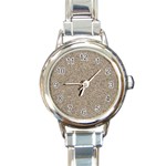 LIGHT BEIGE SAND TEXTURE Round Italian Charm Watches