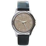 LIGHT BEIGE SAND TEXTURE Round Metal Watches