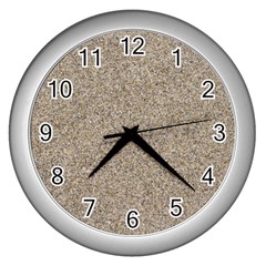 Light Beige Sand Texture Wall Clocks (silver)  by trendistuff