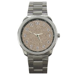 Light Beige Sand Texture Sport Metal Watches