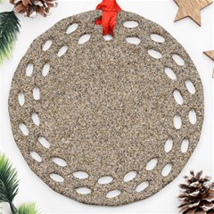 Light Beige Sand Texture Round Filigree Ornament (2side) by trendistuff