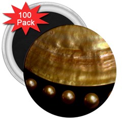 Golden Pearls 3  Magnets (100 Pack) by trendistuff