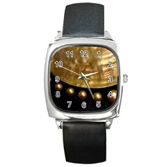 Golden Pearls Square Metal Watches by trendistuff