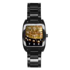 Golden Pearls Stainless Steel Barrel Watch by trendistuff