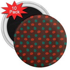 Distorted Polka Dots Pattern 3  Magnet (10 Pack) by LalyLauraFLM