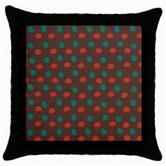 Distorted Polka Dots Pattern Throw Pillow Case (black) by LalyLauraFLM