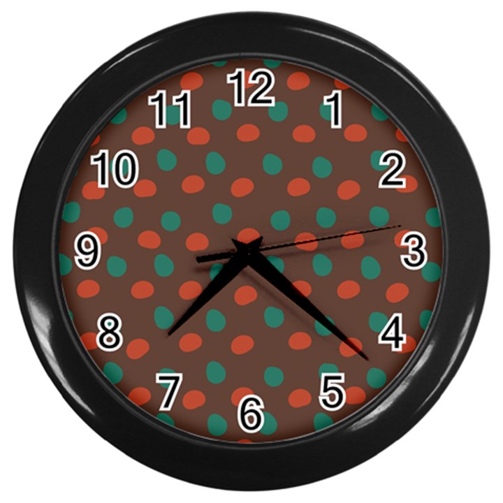 Distorted polka dots pattern Wall Clock (Black)