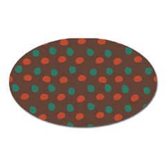 Distorted Polka Dots Pattern Magnet (oval) by LalyLauraFLM