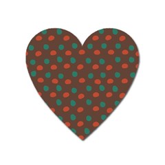 Distorted Polka Dots Pattern Magnet (heart) by LalyLauraFLM