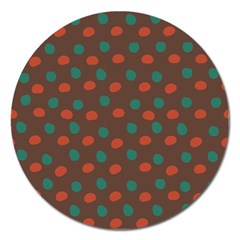 Distorted Polka Dots Pattern Magnet 5  (round) by LalyLauraFLM