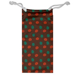 Distorted Polka Dots Pattern Jewelry Bag by LalyLauraFLM