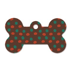 Distorted Polka Dots Pattern Dog Tag Bone (one Side) by LalyLauraFLM