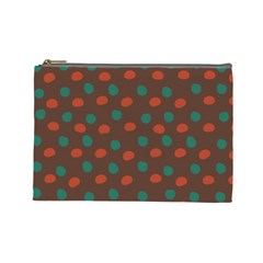 Distorted Polka Dots Pattern Cosmetic Bag (large) by LalyLauraFLM