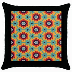 Stars And Honeycomb Pattern Throw Pillow Case (black) by LalyLauraFLM