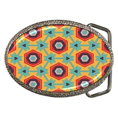 Stars And Honeycomb Pattern Belt Buckle by LalyLauraFLM