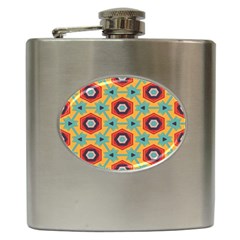 Stars And Honeycomb Pattern Hip Flask (6 Oz) by LalyLauraFLM