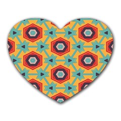 Stars And Honeycomb Pattern Heart Mousepad by LalyLauraFLM