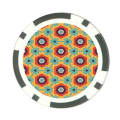 Stars And Honeycomb Pattern Poker Chip Card Guard by LalyLauraFLM