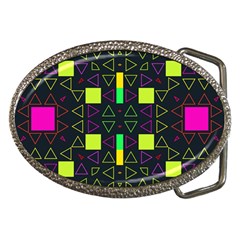 Triangles And Squares Belt Buckle by LalyLauraFLM