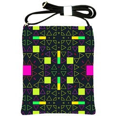 Triangles And Squares Shoulder Sling Bag by LalyLauraFLM