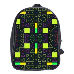 Triangles And Squares School Bag (xl) by LalyLauraFLM