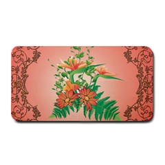 Awesome Flowers And Leaves With Floral Elements On Soft Red Background Medium Bar Mats by FantasyWorld7