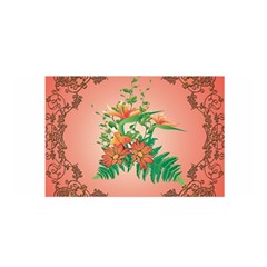 Awesome Flowers And Leaves With Floral Elements On Soft Red Background Satin Wrap by FantasyWorld7