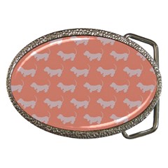 Cute Dachshund Pattern In Peach Belt Buckles by LovelyDesigns4U