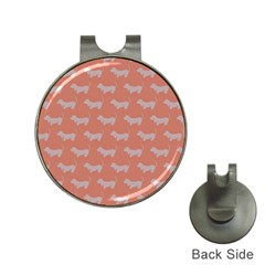 Cute Dachshund Pattern In Peach Hat Clips With Golf Markers by LovelyDesigns4U