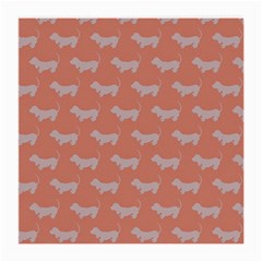 Cute Dachshund Pattern In Peach Medium Glasses Cloth by LovelyDesigns4U