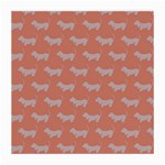 Cute Dachshund Pattern in Peach Medium Glasses Cloth (2-Side) Front