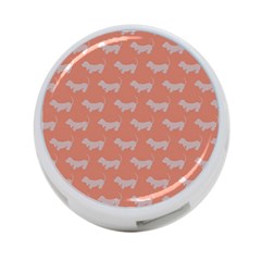 Cute Dachshund Pattern In Peach 4-port Usb Hub (two Sides)  by LovelyDesigns4U