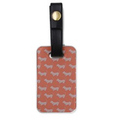 Cute Dachshund Pattern In Peach Luggage Tags (one Side)  by LovelyDesigns4U