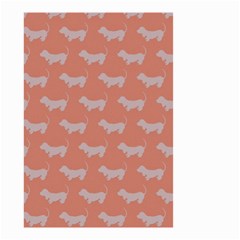 Cute Dachshund Pattern In Peach Small Garden Flag (two Sides) by LovelyDesigns4U